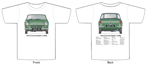 Triumph Spitfire 4 (MkI) 1962-64 (disc wheels) T-shirt Front & Back